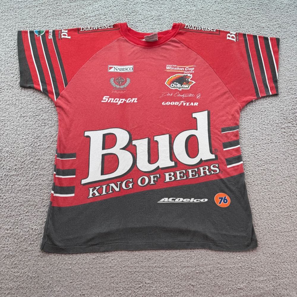 Vintage 1999 Dale Earnhardt Jr Budweiser NASCAR Racing Shirt XXL Chase USA